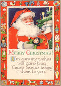 P&egrave;re No&euml;l encadr&eacute; de jouets festifs